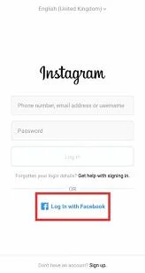 Como entrar no Instagram pelo Facebook