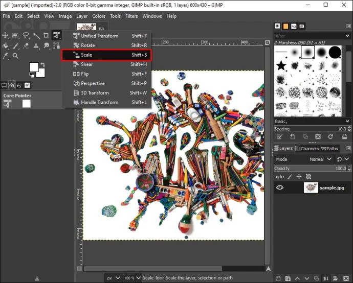 نحوه برش تصویر در GIMP