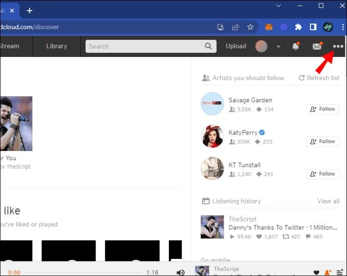 تنظیمات SoundCloud