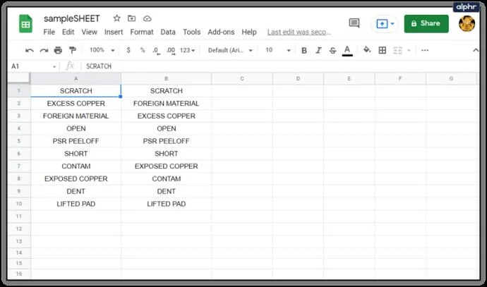 نحوه مقایسه ستون ها در Google Sheets