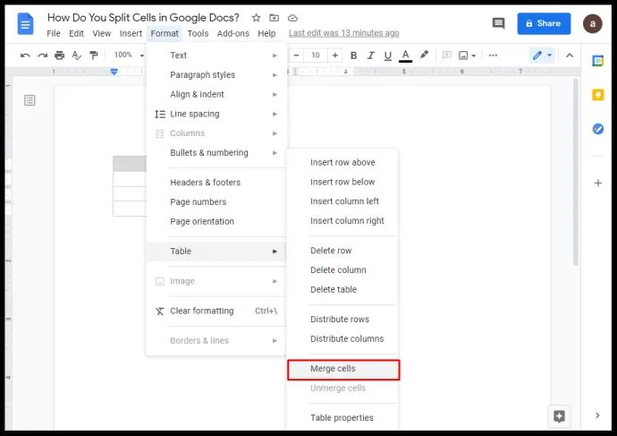 Come creare due colonne in Google Docs