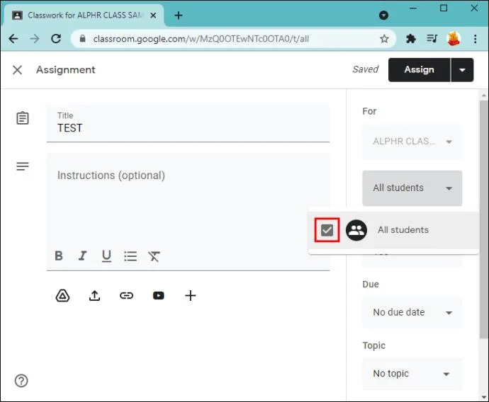 نحوه ایجاد یک تکلیف در Google Classroom