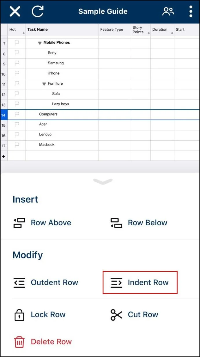 Come aggiungere una sottoattività in Smartsheet