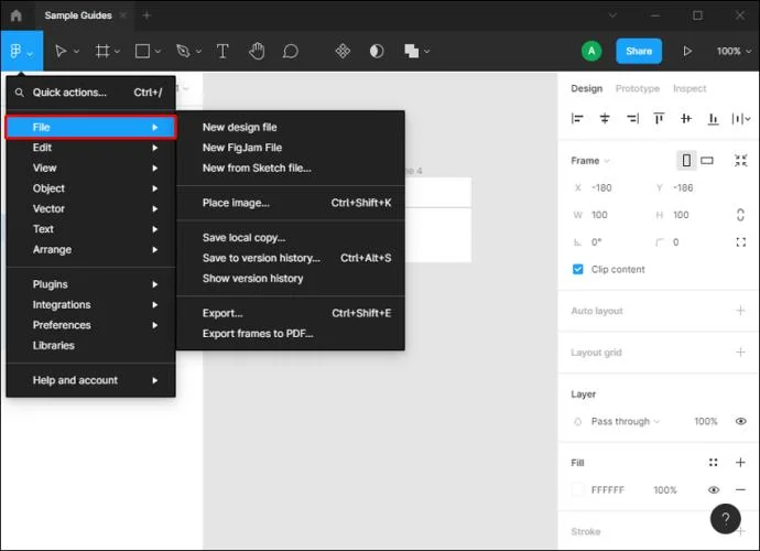 نحوه صادرات طرح به PDF در Figma