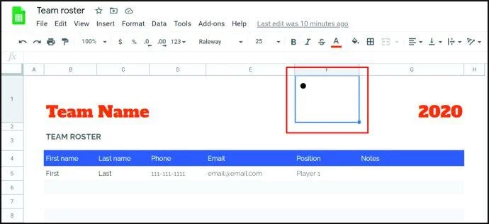 نحوه اضافه کردن نقاط گلوله در Google Sheets