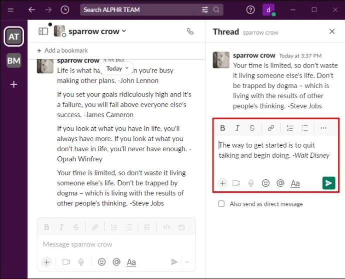 چگونه به یک پیام خاص در Slack پاسخ دهیم چگونه به یک پیام خاص در Slack پاسخ دهیم