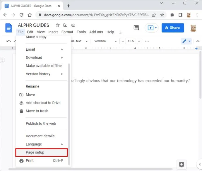 نحوه تغییر رنگ پس زمینه در Google Doc