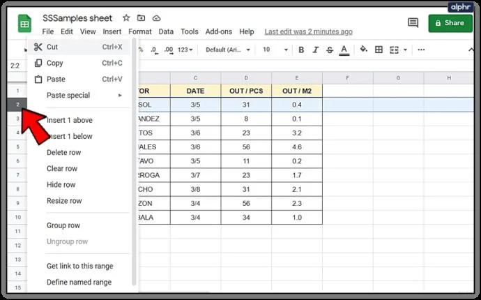 نحوه افزودن و حذف سطرها و ستون ها در Google Sheets