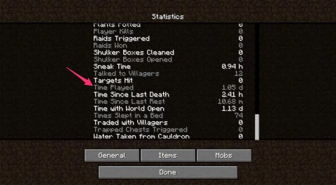 نحوه مشاهده چند ساعت بازی در Minecraft