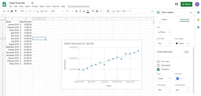 How To Find Slope In Google Sheets