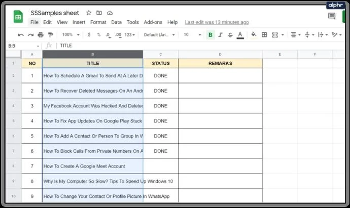 نحوه افزودن و حذف سطرها و ستون ها در Google Sheets