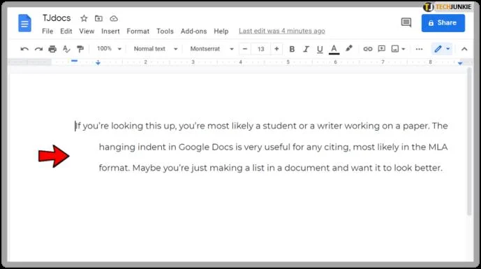 چگونه در Google Docs یک تورفتگی معلق ایجاد کنیم