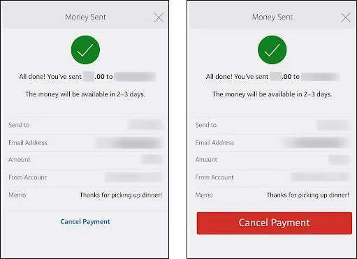 Zelle の支払いをキャンセルする方法