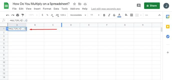 Jak mnożyć w Arkuszach Google