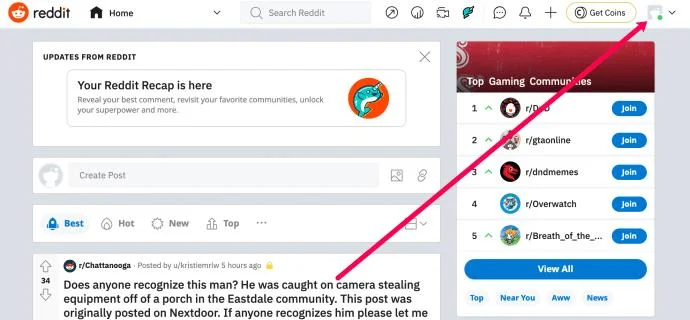 نحوه تغییر نام کاربری در Reddit