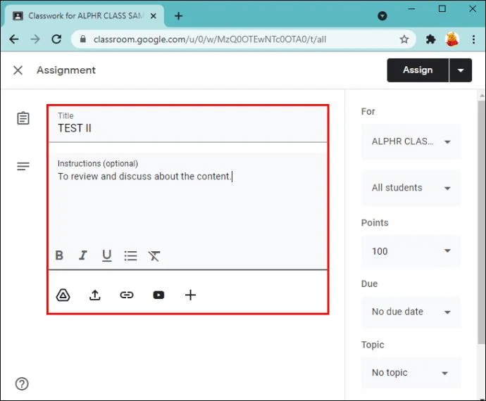 نحوه ایجاد یک تکلیف در Google Classroom