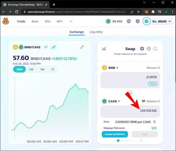 نحوه فروش توکن در PancakeSwap
