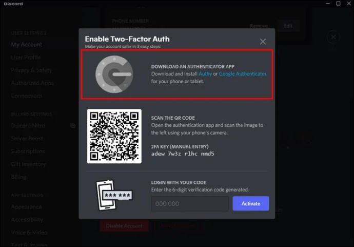 نحوه روشن یا خاموش کردن 2FA در Discord