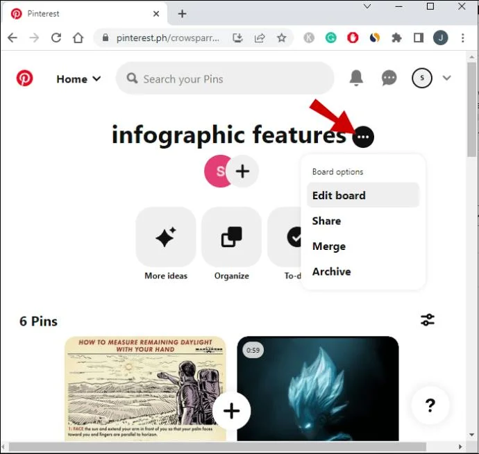 نحوه حذف یک تابلو در پینترست