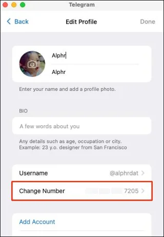 टेलीग्राम में अपना नंबर कैसे बदलें