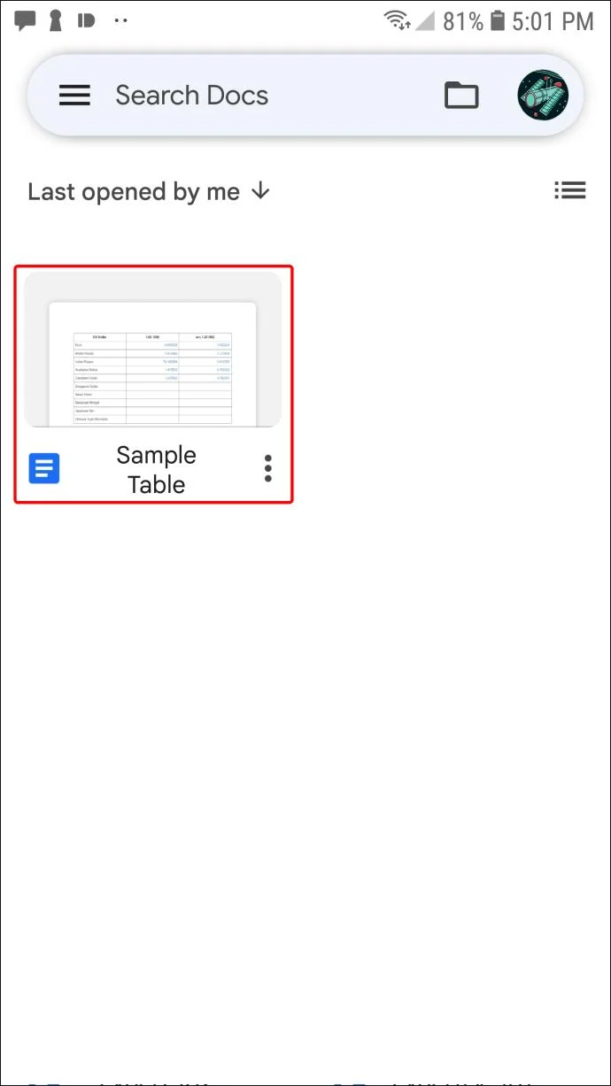نحوه حذف یک جدول در Google Docs