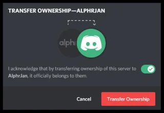 نحوه انتقال مالکیت سرور Discord