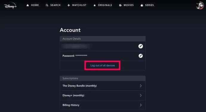 Cómo cerrar sesión en todos los dispositivos en Disney Plus