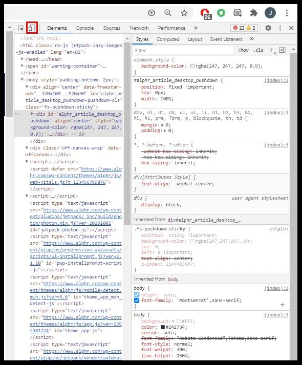 نحوه استفاده از Inspect Element