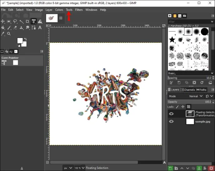 نحوه برش تصویر در GIMP