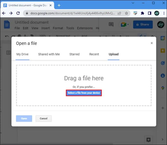 نحوه باز کردن یک فایل DOCX با Google Docs