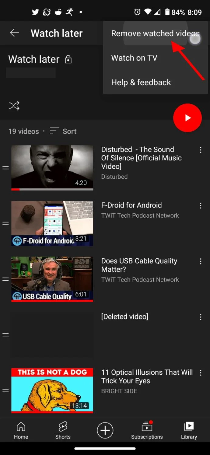 Como excluir todos os vídeos de assistir mais tarde no YouTube