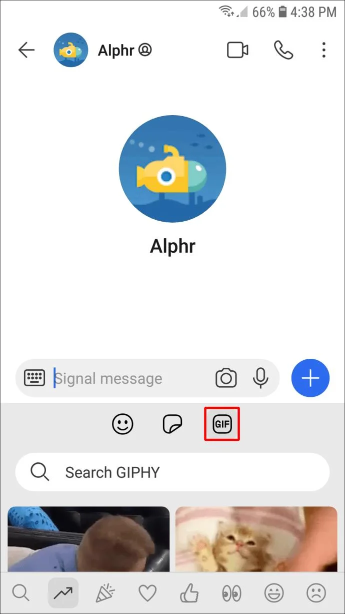 نحوه استفاده از GIF در سیگنال نحوه استفاده از GIF در سیگنال
