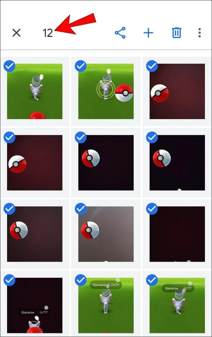Aantal geselecteerde foto's op Android