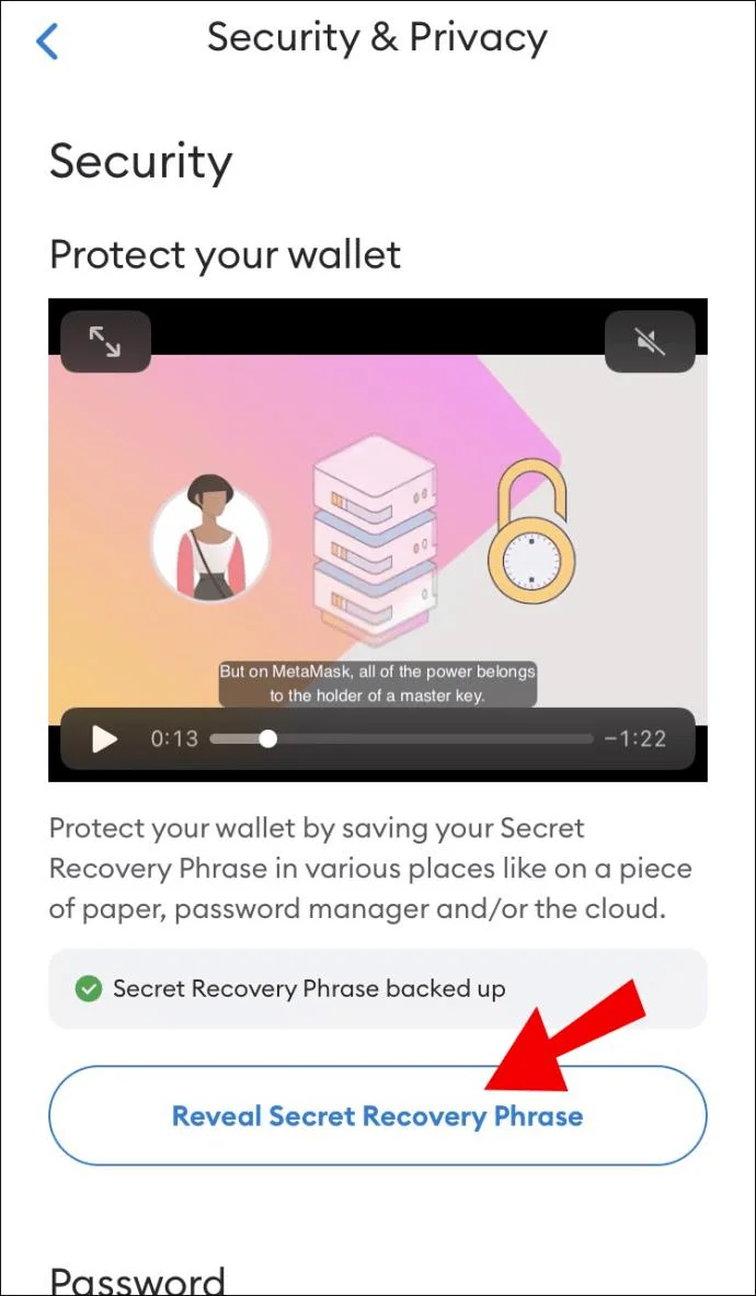 چگونه عبارت بازیابی مخفی خود را در MetaMask پیدا کنید