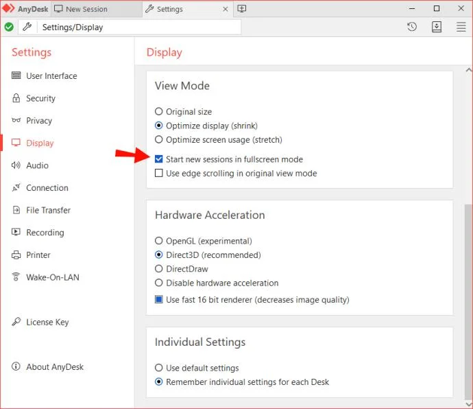 نحوه خروج از تمام صفحه در AnyDesk