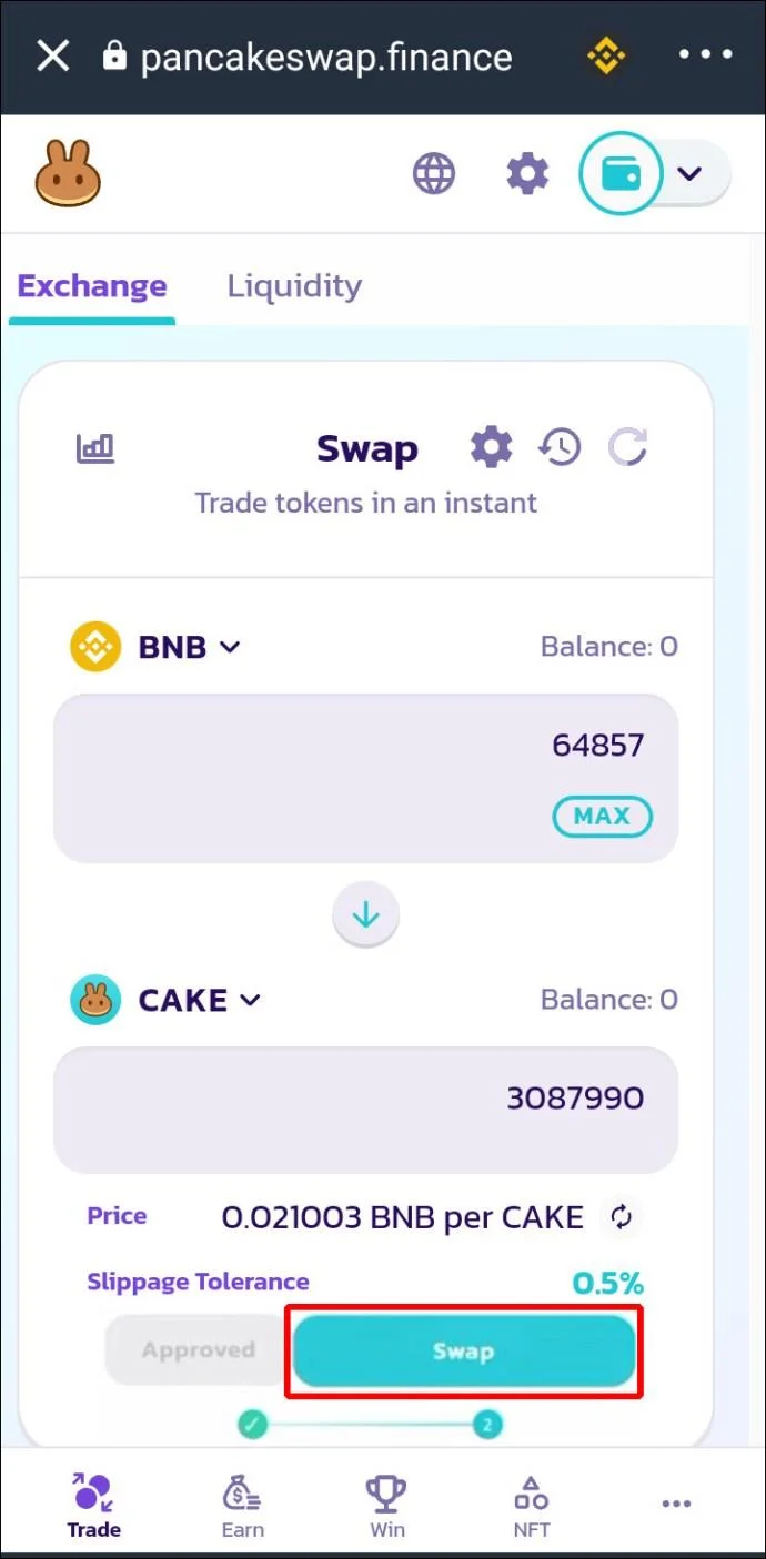 نحوه فروش توکن در PancakeSwap