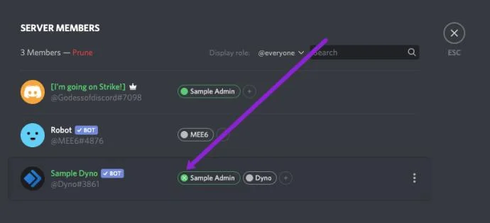 نحوه دسترسی ادمین به کاربر دیگری در Discord
