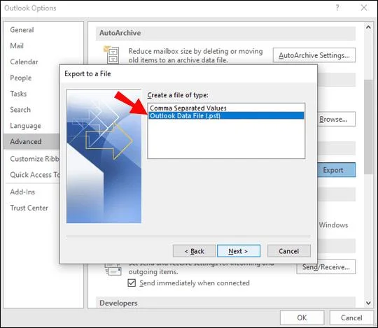 Como exportar todos os e-mails do Outlook