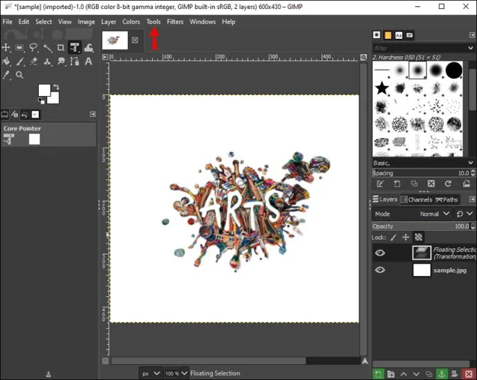 نحوه برش تصویر در GIMP