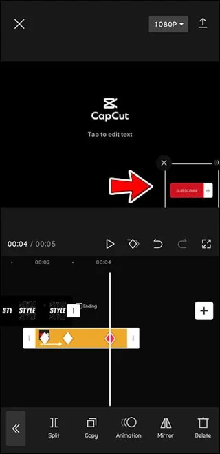 Déplacer l'autocollant vers la fin de la vidéo dans CapCut