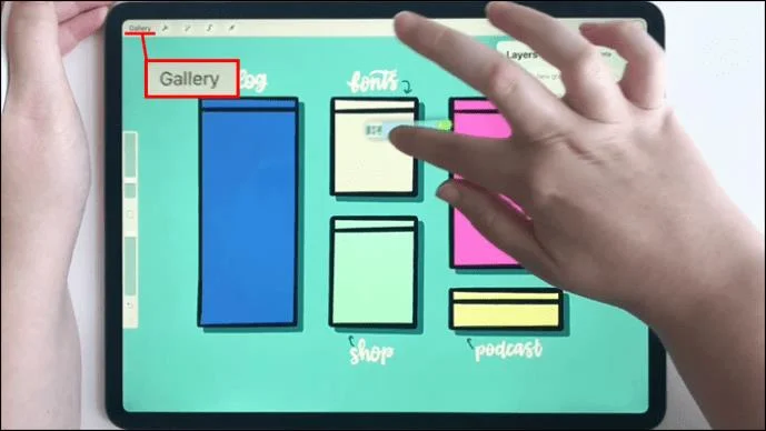Como selecionar várias camadas no Procreate