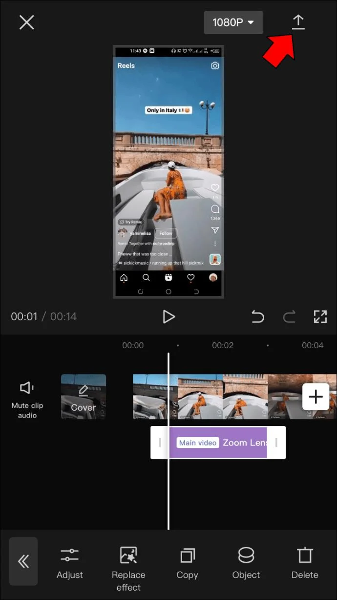 نحوه استفاده از جلوه زوم با CapCut