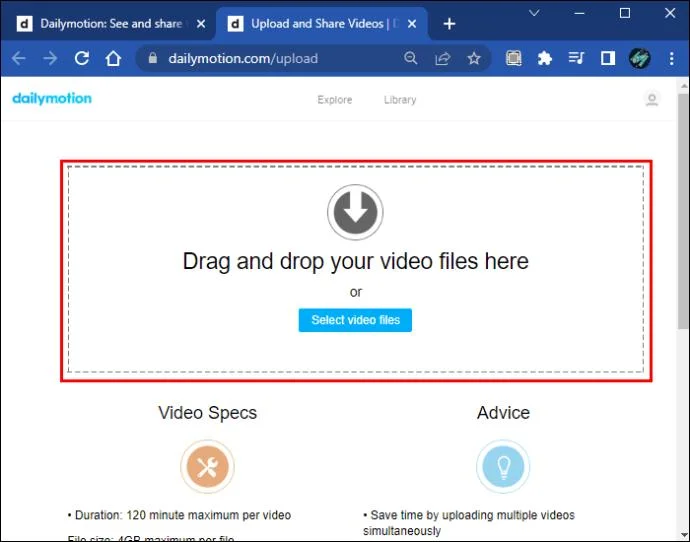 Dailymotion 비디오 선택