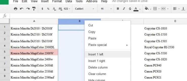 نحوه افزودن و حذف سطرها و ستون ها در Google Sheets