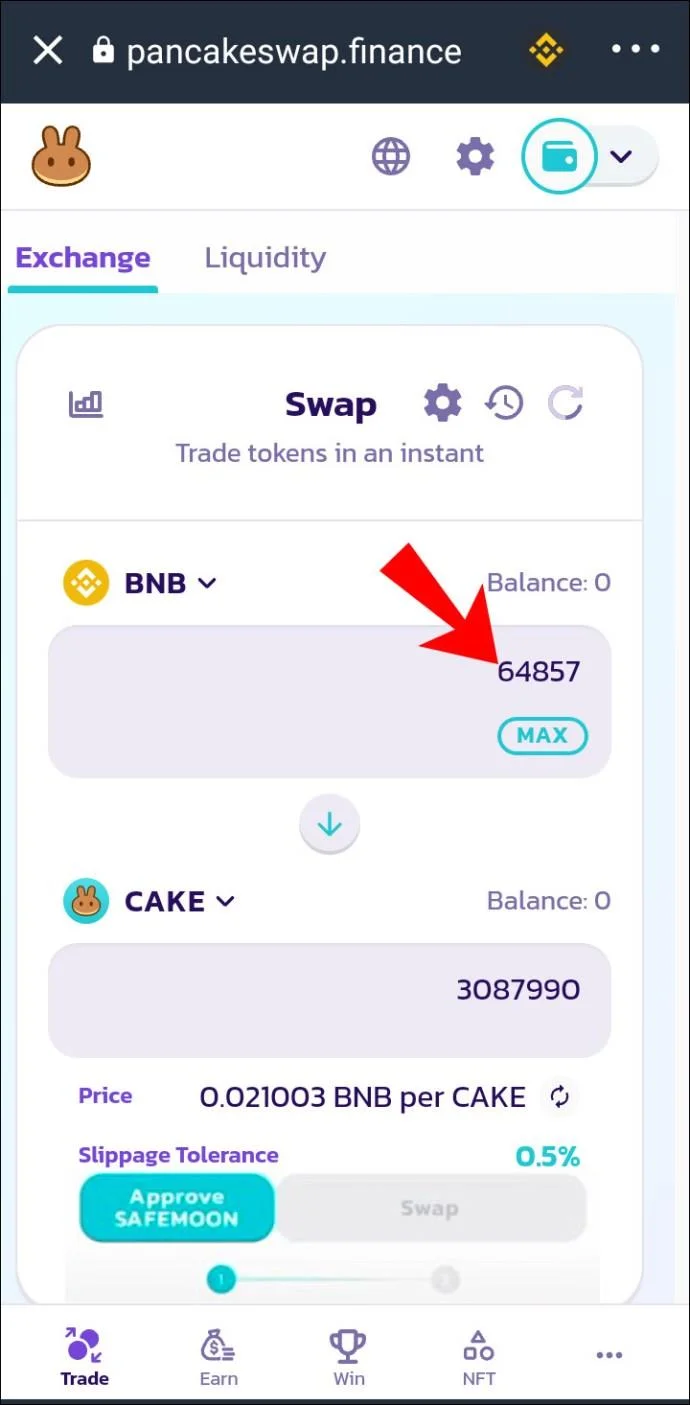 نحوه فروش توکن در PancakeSwap