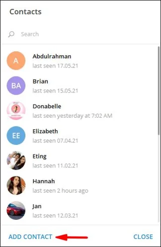 نحوه افزودن مخاطب در تلگرام