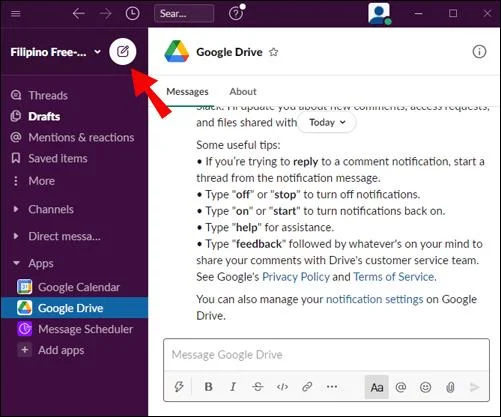 نحوه اتصال Google Drive به Slack