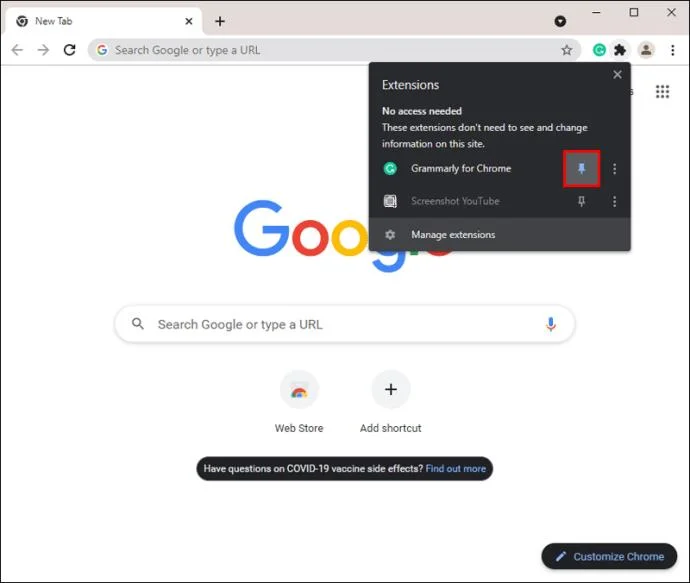 Como fixar extensões na barra do Chrome