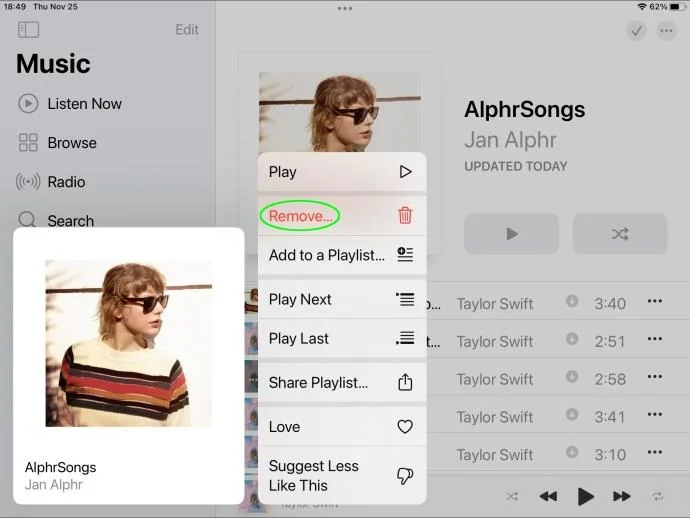 نحوه حذف لیست پخش در Apple Music