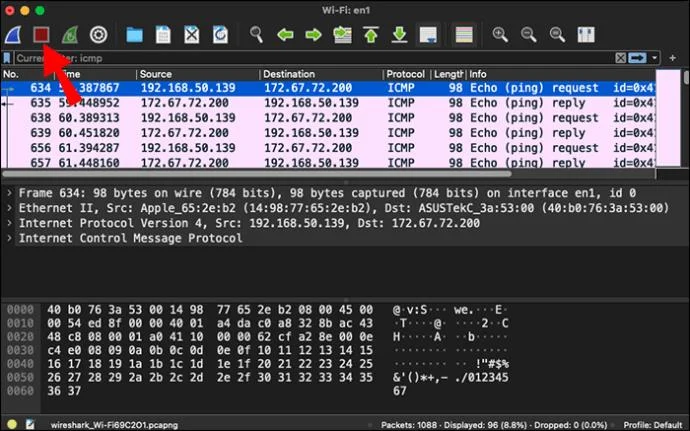 نحوه گرفتن بسته ها در WireShark